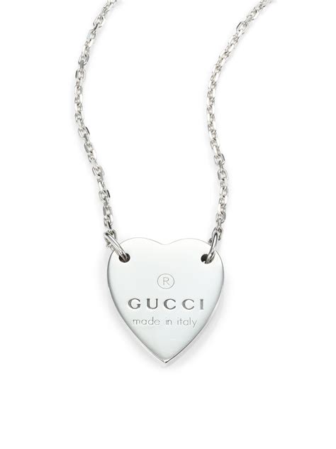 gucci heart pendant|Gucci sterling silver heart necklace.